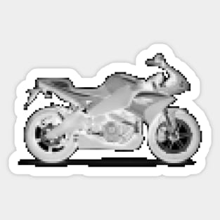 8bit Black and white Motorcycle Sticker